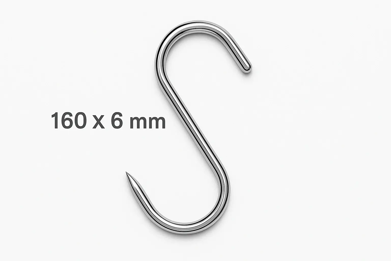 Premium S-Hooks 160×6mm — 60kg Capacity