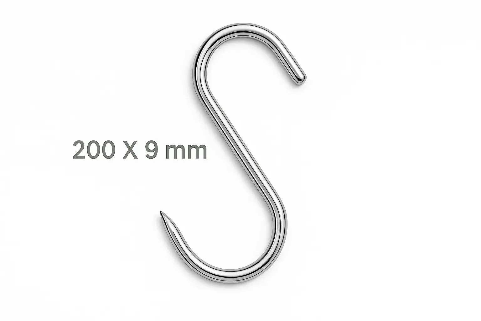 Professional S-Hooks 200×9mm — 125kg Capacity