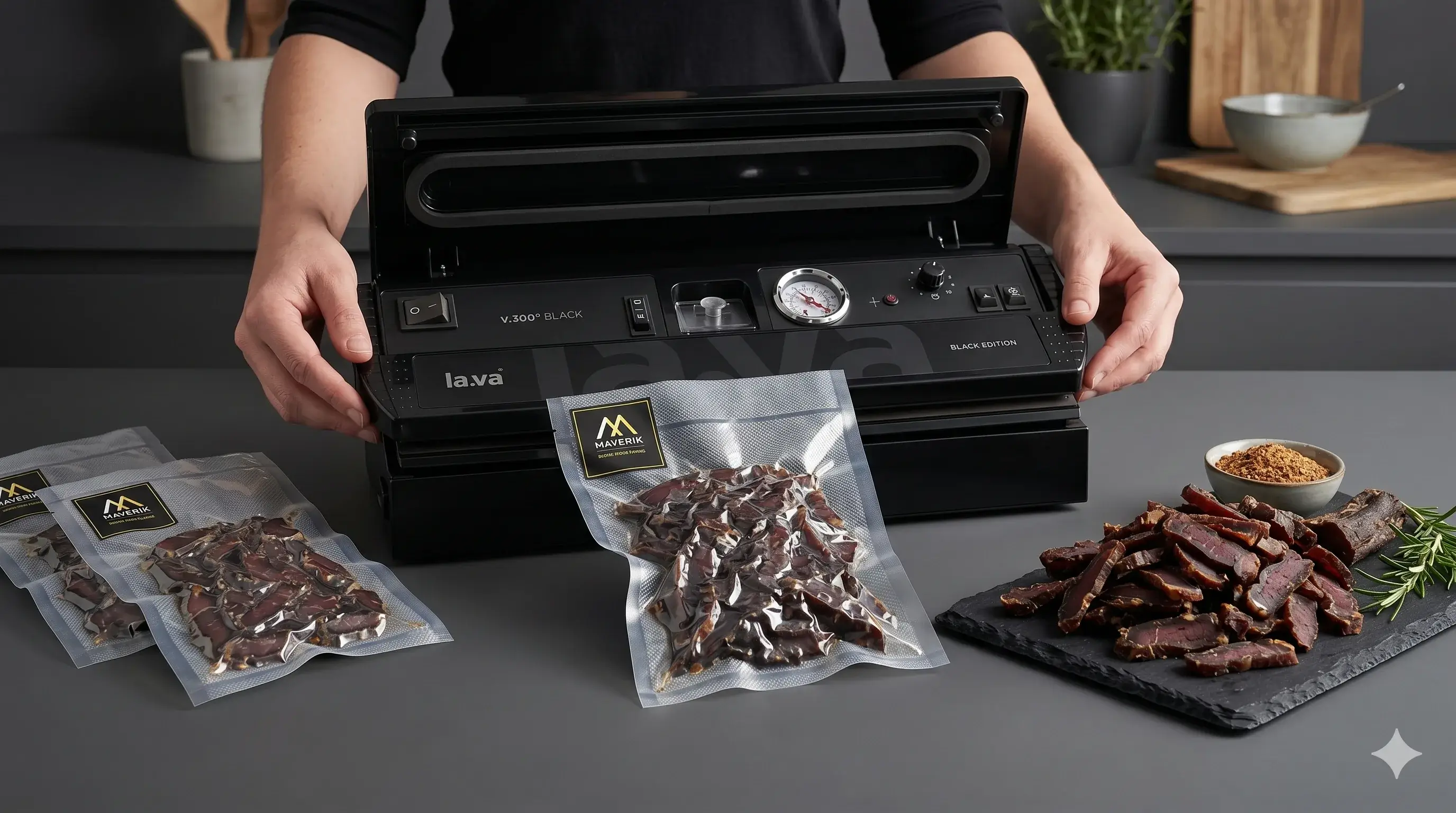 Vacuum sealed biltong packaging